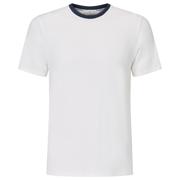 Contrast Short Sleeve T-Shirt - Alabaster White/Navy