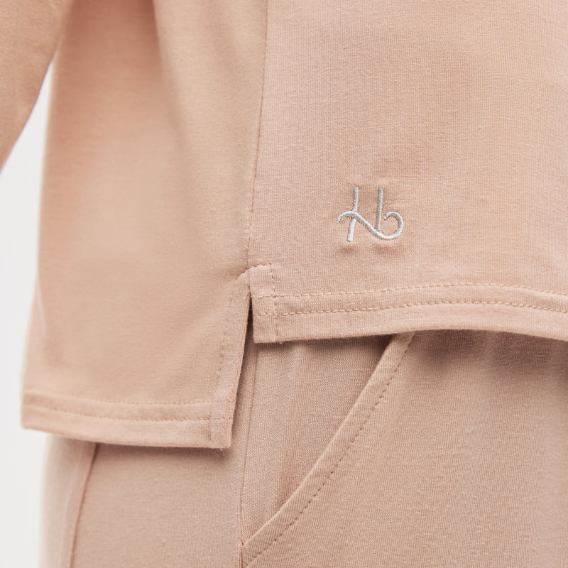 Homebody essential Long Sleeved T-shirt in CC Pink/Sleep trouser