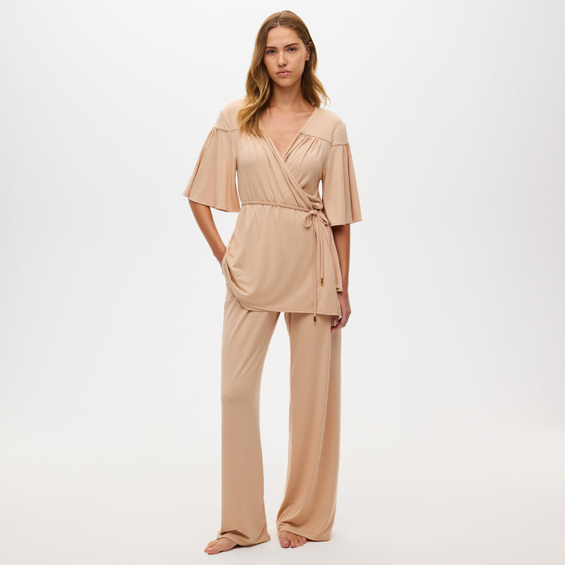Dreamy robe/Sleep Trouser in CC Pink