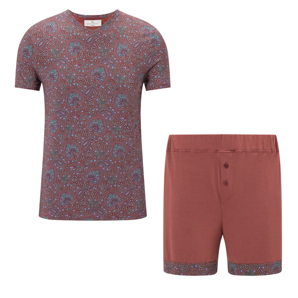Marlow Liberty Print V-Neck T-Shirt / Marlow Shorts Set