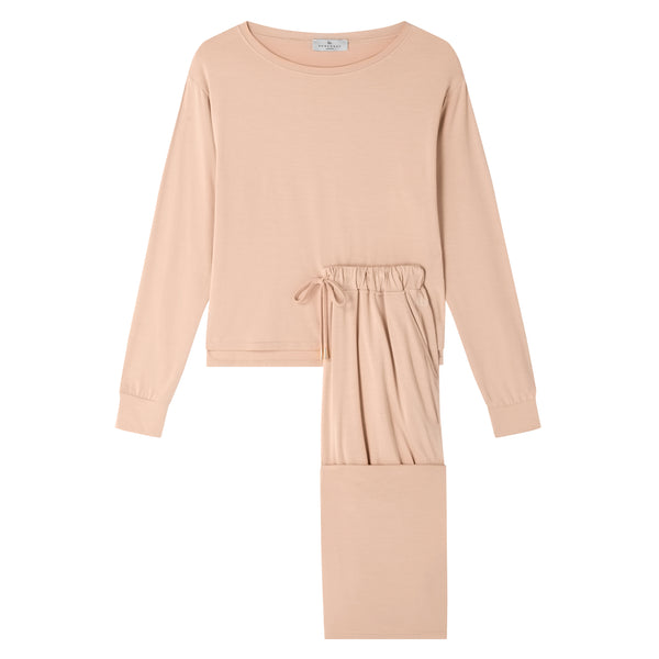 Homebody essential Long Sleeved T-shirt in CC Pink/Sleep trouser